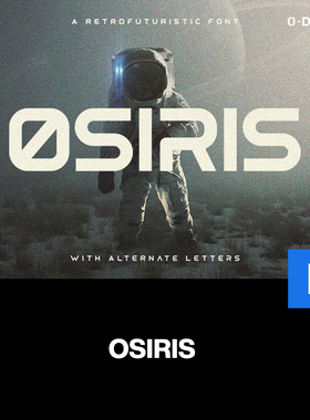 Osiris现代极简未来科幻NASA宇宙科技logo海报标题无衬线英文字体