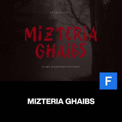 惊悚恐怖万圣节手工涂鸦潮流海报封面标题logo装饰手写英文字体包