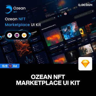 NFT市场应用数字咨询加密货币网页ui界面设计模块套件素材模板