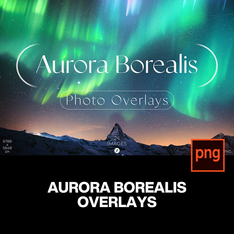 24款梦幻自然银河天文极光特效照片图像背景底纹png免抠图片素材