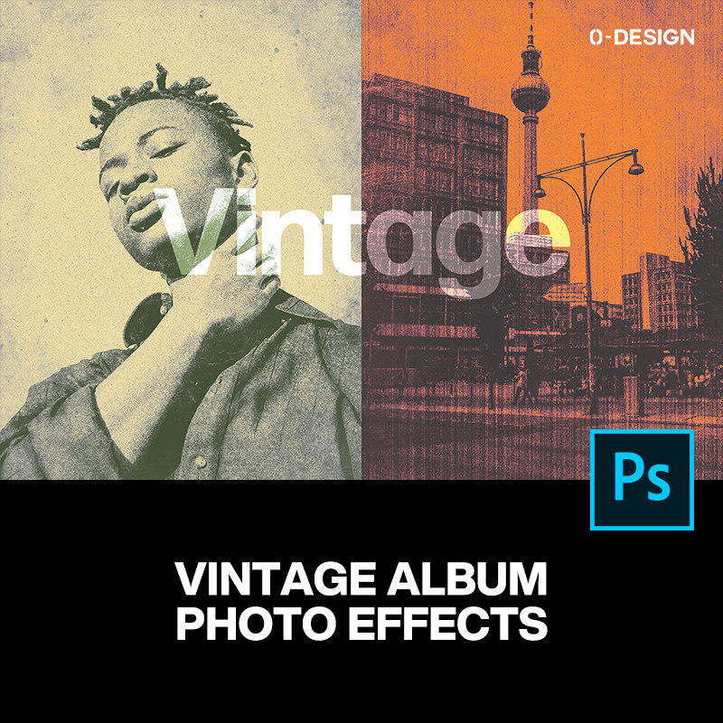 5款复古怀旧老照片人物肖像摄影颗粒噪点滤镜ps样机素材特效模版