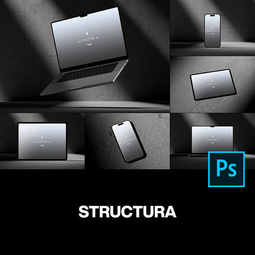 水泥工业风iPhone手机iPad平板笔记本电脑ps样机ui作品展示效果图