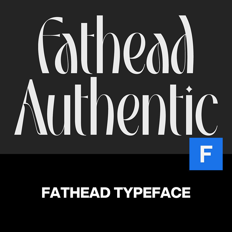 fathead复古潮流酸性逆反差花体字潮牌logo海报标题装饰英文字体
