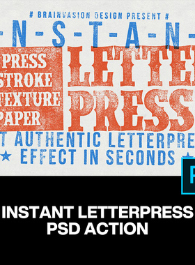 潮流复古怀旧影印颗粒噪点做旧磨损肌理ps样机特效滤镜生成模板