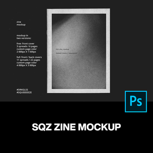 质感复古粗糙做旧杂志画册作品集设计贴图ps样机素材展示效果模板