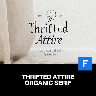 2款时尚复古自然有机文创品牌logo服装海报包装艺术手写英文字体