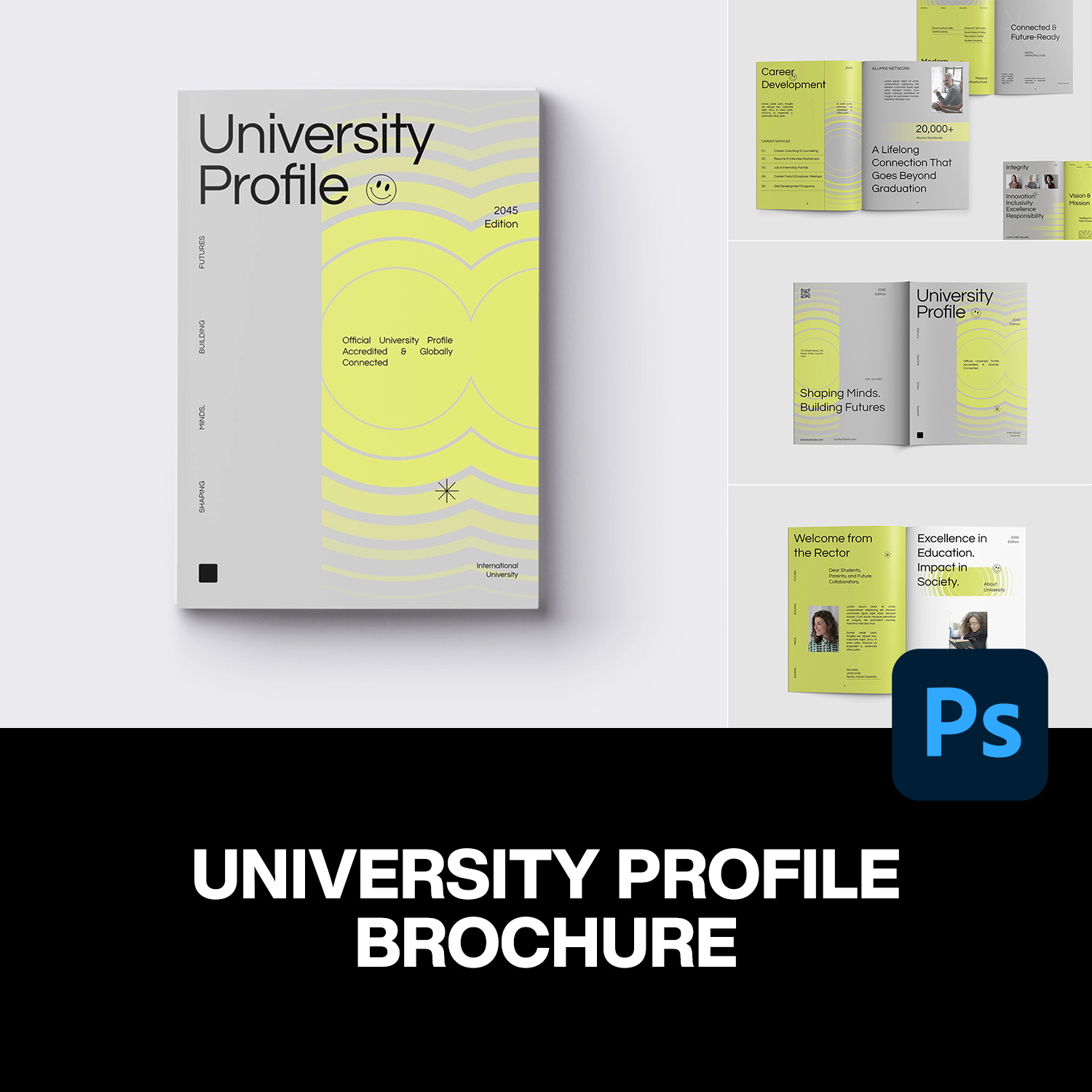 24页竖版A4现代极简企业学院机构宣传画册毕设排版设计id版式模板