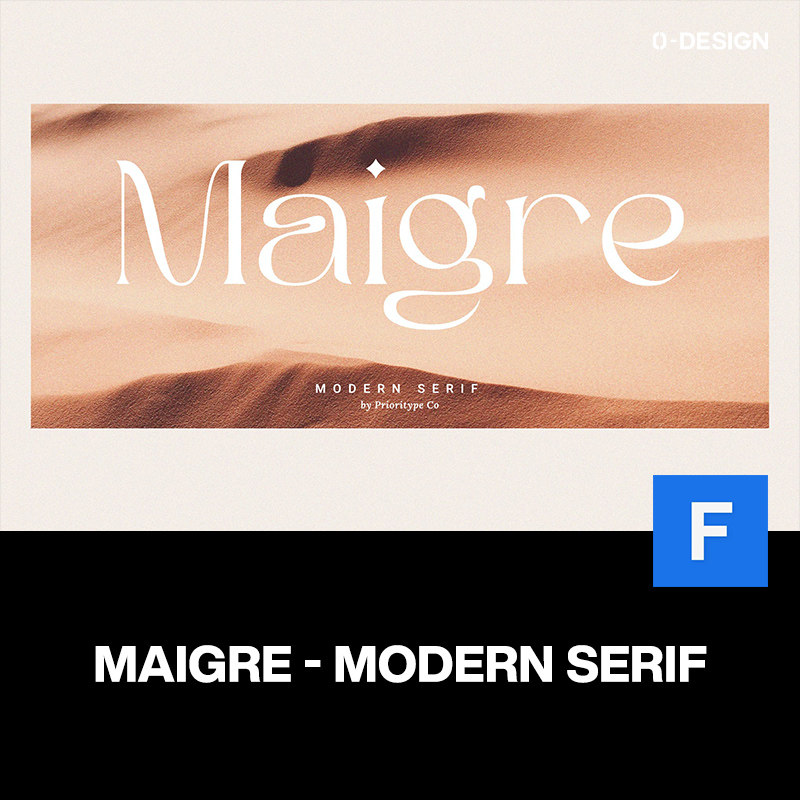 maigre复古轻奢优雅女装美妆品牌logo杂志排版婚礼请柬英文字体