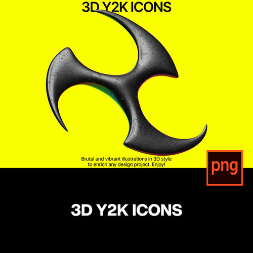 110款Y2K千禧复古酸性潮流3D创意插画icon图标png免抠图片素材