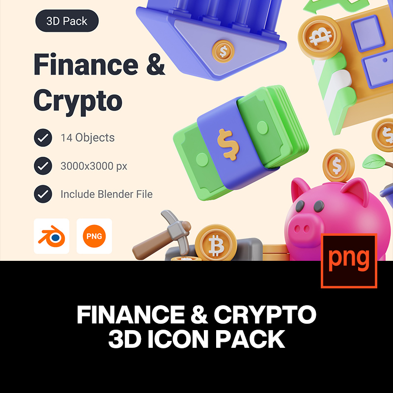 14款时尚卡通3D立体金融货币储蓄消费icon图标png免抠图片素材