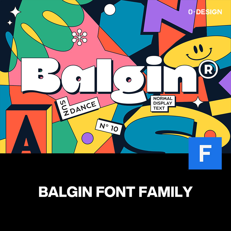 51款Balgin潮流创意酸性逆反差卡通潮流装饰海报标题英文字体家族