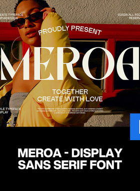 Meroa经典现代时尚广告海报杂志画册封面标题粗体衬线英文字体包
