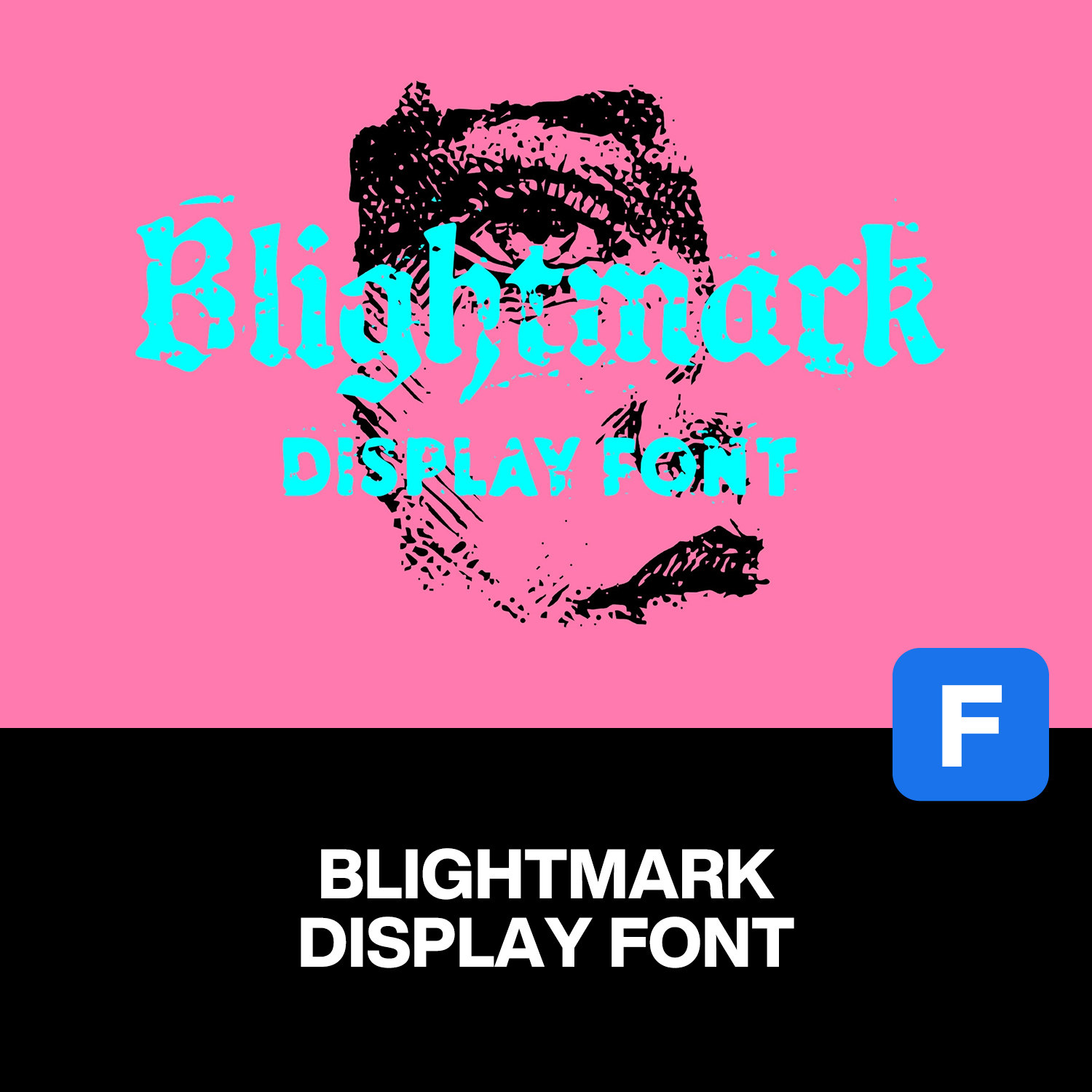 6款Blightmark复古粗犷朋克重金属哥特海报封面标题装饰英文字体