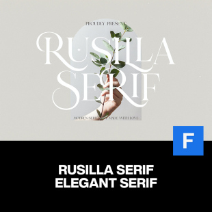 Rusilla时尚优雅花体字轻奢品牌标识杂志广告封面标题英文字体包