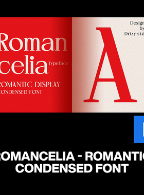 Romancelia经典优雅浪漫时尚情人节海报广告封面标题衬线英文字体