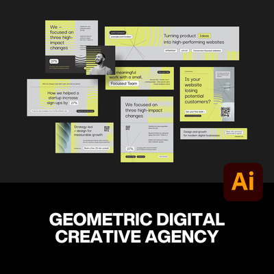 多规格极简现代科技创意排版海报封面轮播帖子banner版式设计模板