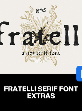 Fratelli复古文创潮流品牌商标Logo标识服装广告海报手写英文字体
