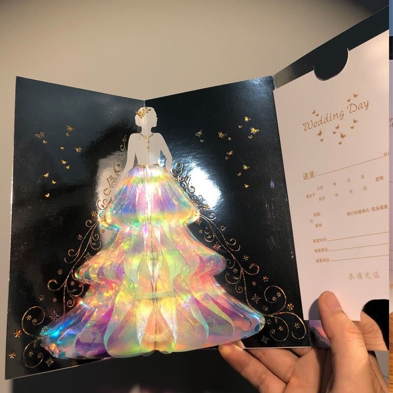 结婚请贴ins风小众定制轻奢节日烫金闪闪喜帖复古婚礼婚庆邀请函