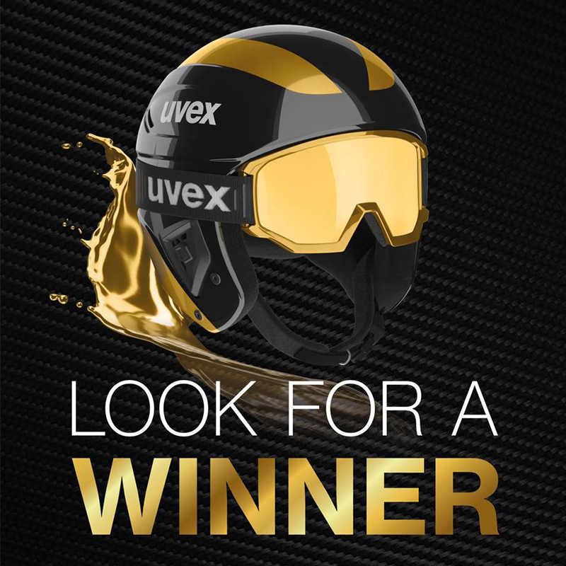 uvex athletic FM德国优维斯滑雪镜防雾男女护目可近视镀铬金限量