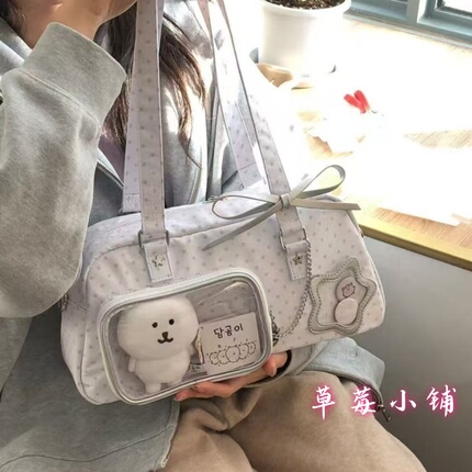 Two-Dimensional Polka Dot Bag Y2K Light Y2K Style Korean Star Print Concert Fan Single Shoulder Crossbody Bag