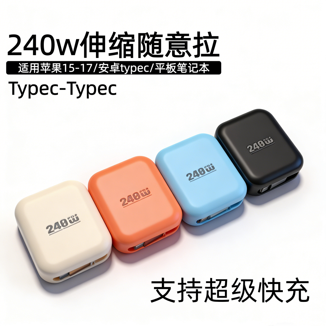 240w伸缩随意拉双typec超级快充