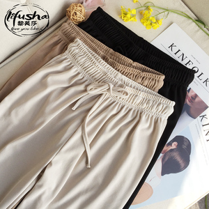 复古温柔风 冰丝阔腿裤