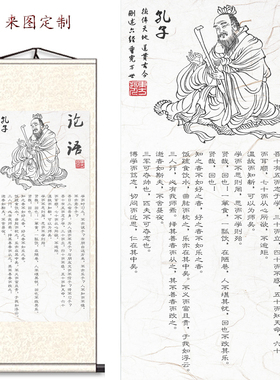 孔子论语教室书房卷轴画