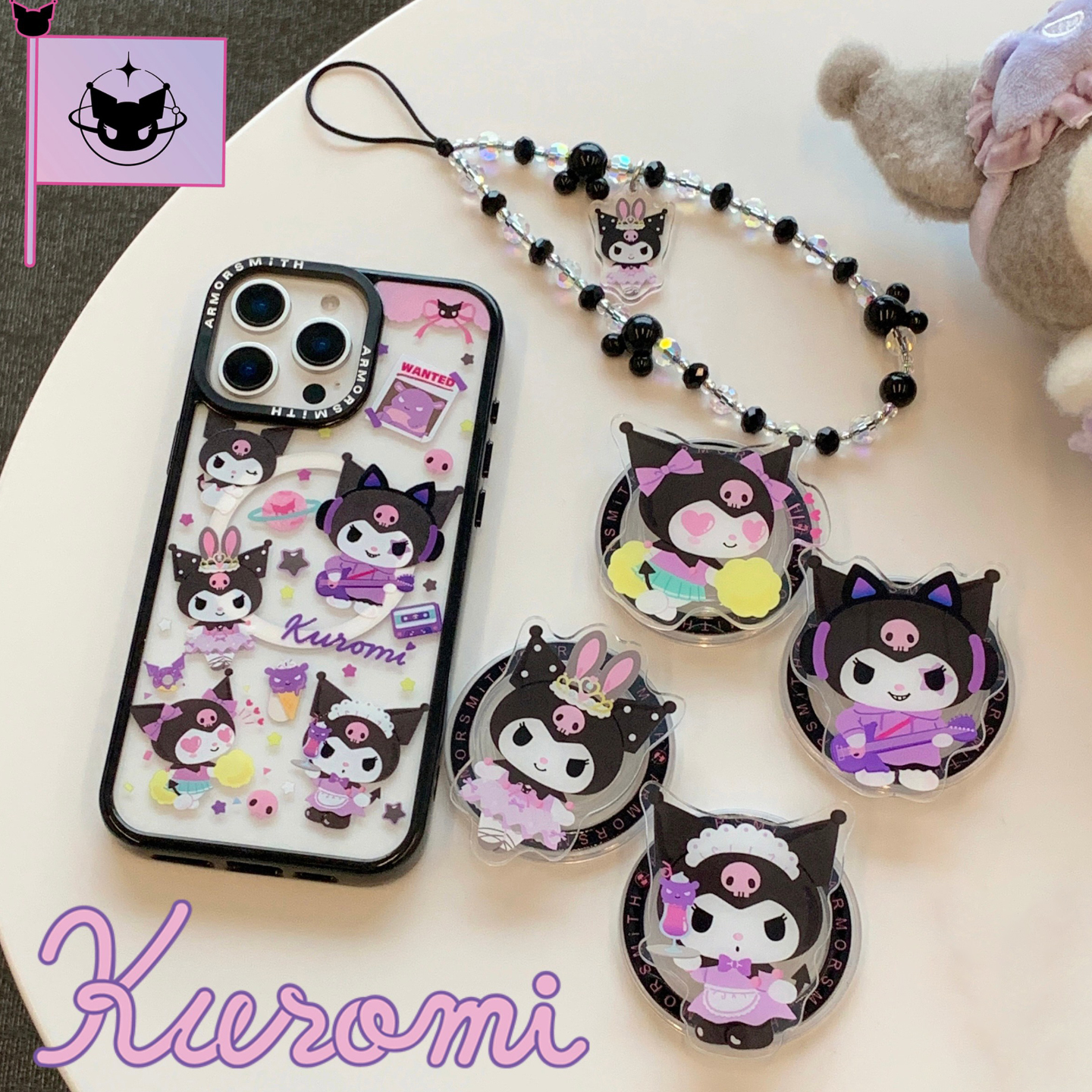 Kuromi变装库洛米磁吸支架适用iPhone17promax强磁手机壳苹果16pro透明15pm防摔13/14可爱少女plus懒人支架壳