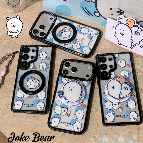 Joke Bear自嘲熊联名磁吸支架手机壳适用iPhone17promax全包防摔苹果16pro透明15pm软萌可爱13/14magsafe机套