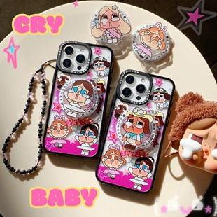 Crybaby SHINY系列磁吸支架手机壳适用iPhone16promax全包防摔苹果15pro新款透明13/14卡通12pm强力吸附机套