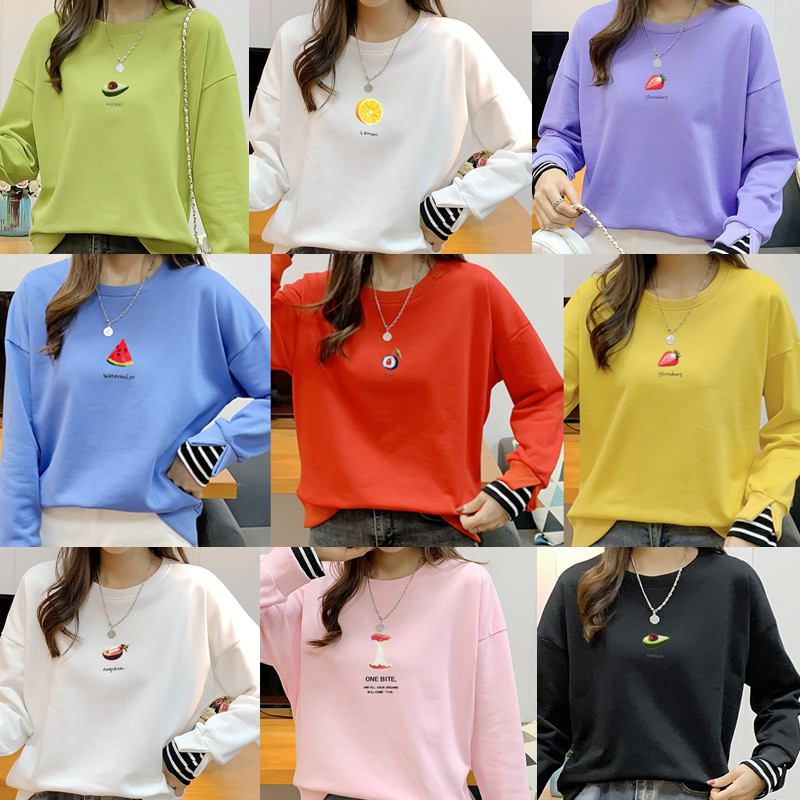 水果纯棉宽松小学生长袖卫衣