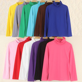 t恤高领牛奶丝加薄绒打底衫 初高中学生女10 长袖 40岁