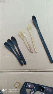 组 实验用 黄牛角药勺 天然牛角药勺 3x1