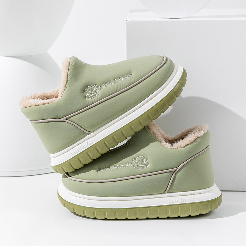 大嘴猴情侣棉鞋秋冬保暖防滑女士月子鞋室内男加绒厚底包跟棉拖鞋