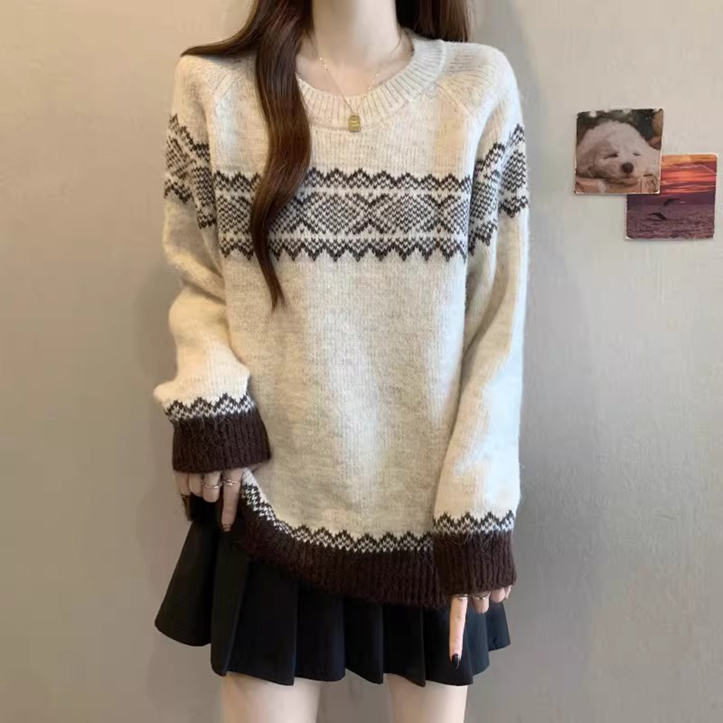 费尔岛毛衣女冬季2026新款可外穿内搭羊绒衫大码胖mm慵懒风针织衫,女装/女士精品,毛衣,淘宝优惠券,粉丝福利购,淘宝优惠卷