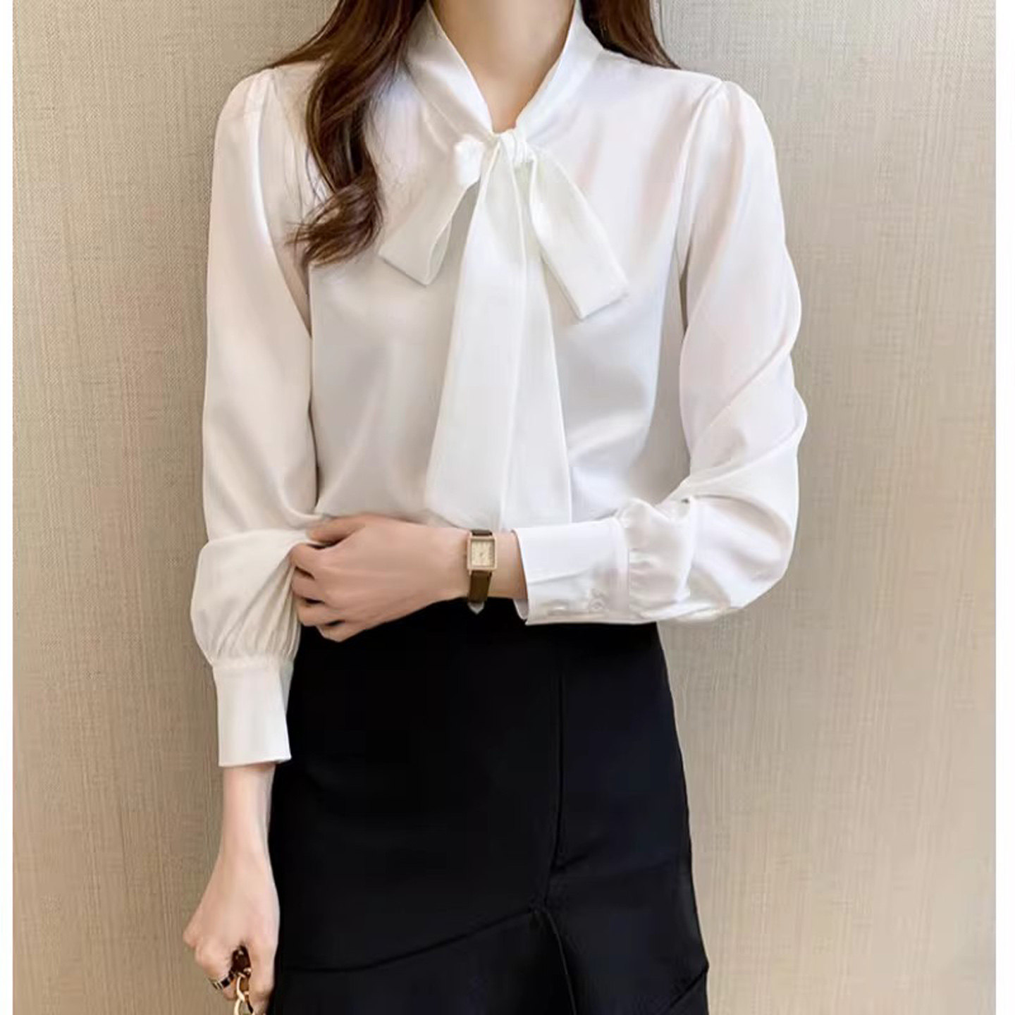 白色蝴蝶结衬衫女2026春季新款西装内搭职业衬衣教师面试正装上衣,女装/女士精品,衬衫,淘宝优惠券,粉丝福利购,淘宝优惠卷