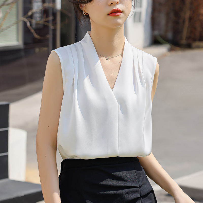 无袖衬衫女夏季吊带背心外穿上衣