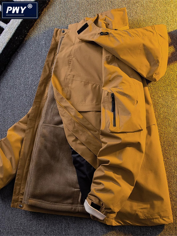 潮牌山系户外机能三合一冲锋衣男款秋冬季加绒加厚登山服夹克外套