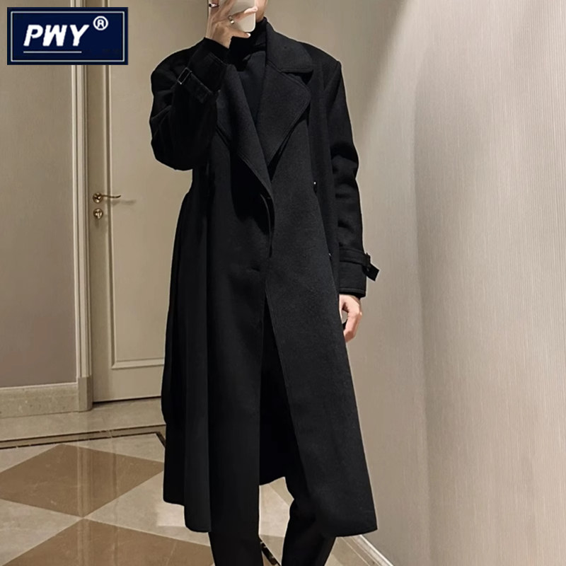 英伦风双排扣毛呢大衣 男士中长款免烫宽松风衣过膝秋冬季潮牌外,男装,毛呢大衣,淘宝优惠券,粉丝福利购,淘宝优惠卷