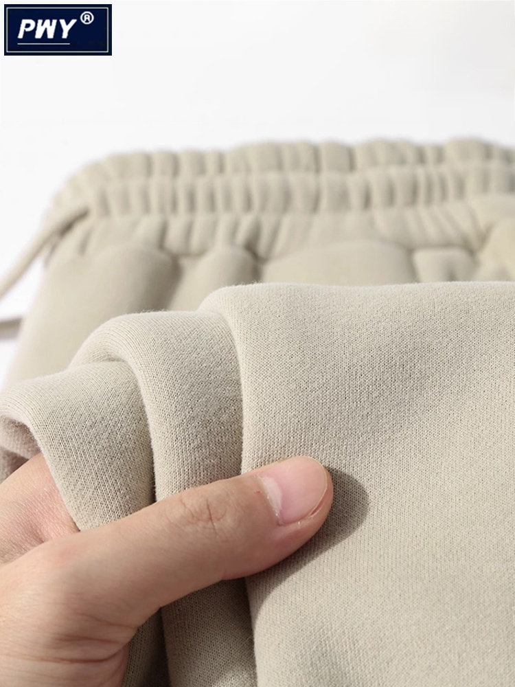 潮牌重磅345g束脚纯色卫裤男秋冬季2025新款宽松加绒保暖运动裤子