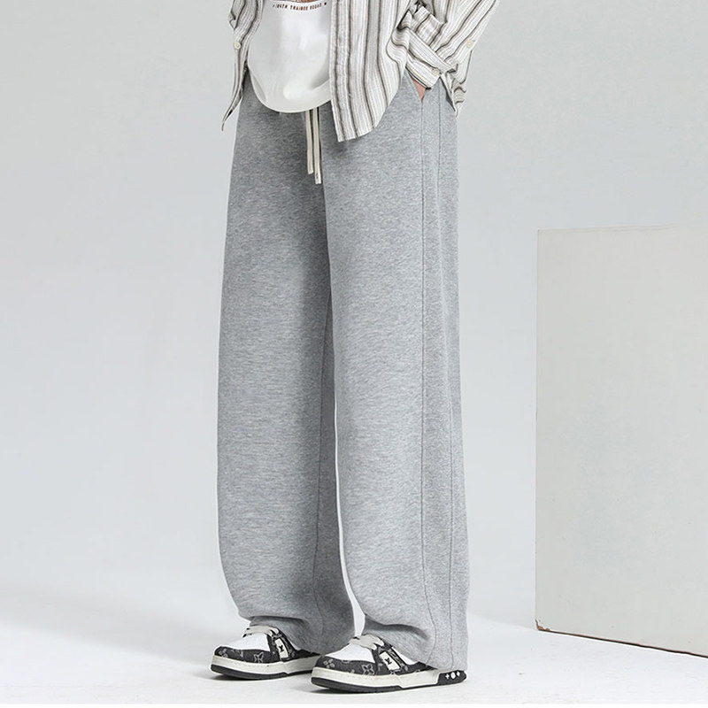 潮牌羊羔绒休闲裤男秋冬季2025新款加长运动裤加绒加厚高个子卫裤