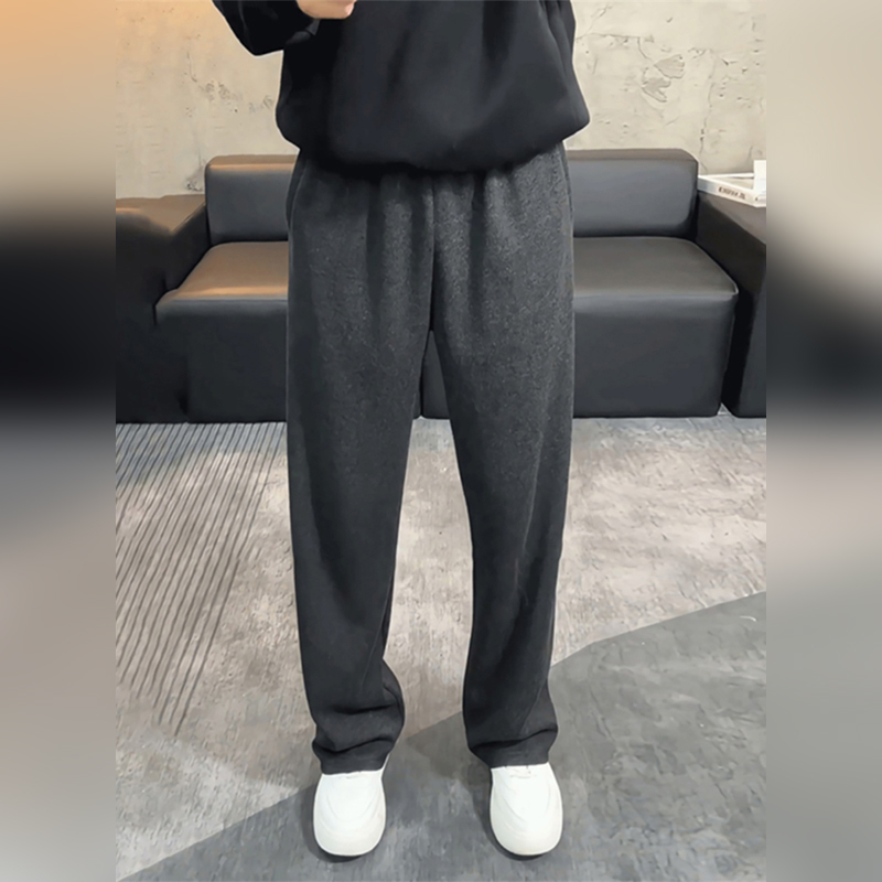 潮牌重磅弯刀糯米卫裤男款春秋季垂感痞帅慵懒风直筒阔腿休闲卫裤