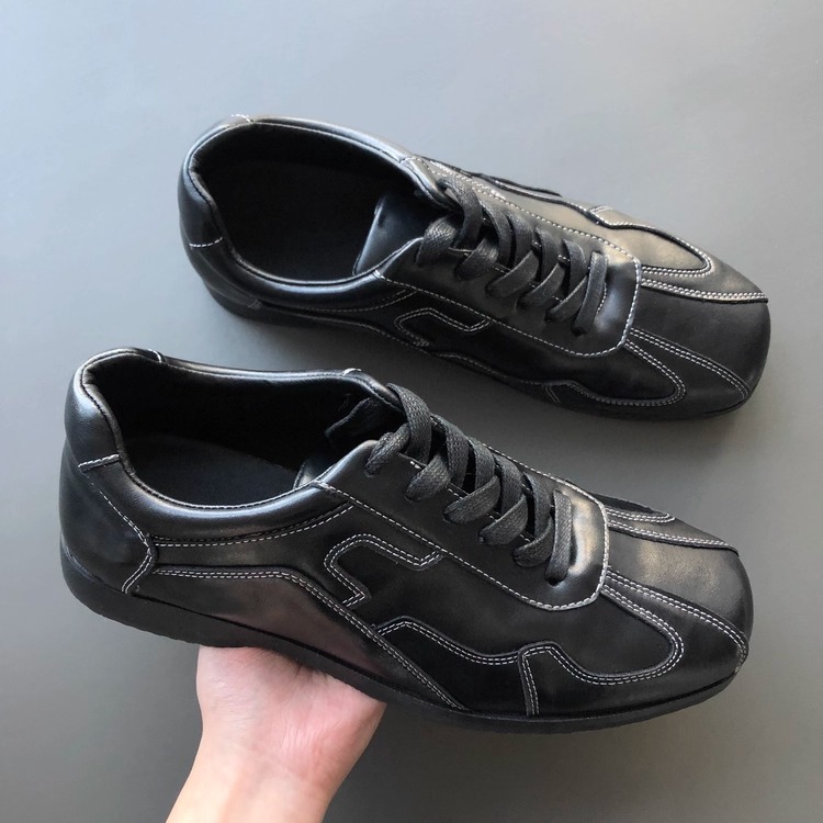 情侣德比鞋男棕色皮鞋方头德训鞋高级感通勤美式正装休闲女潮款