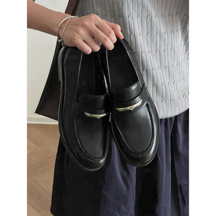 休闲鞋套脚潮款乐福鞋男女通勤正装商务德比鞋英伦风一脚蹬皮鞋