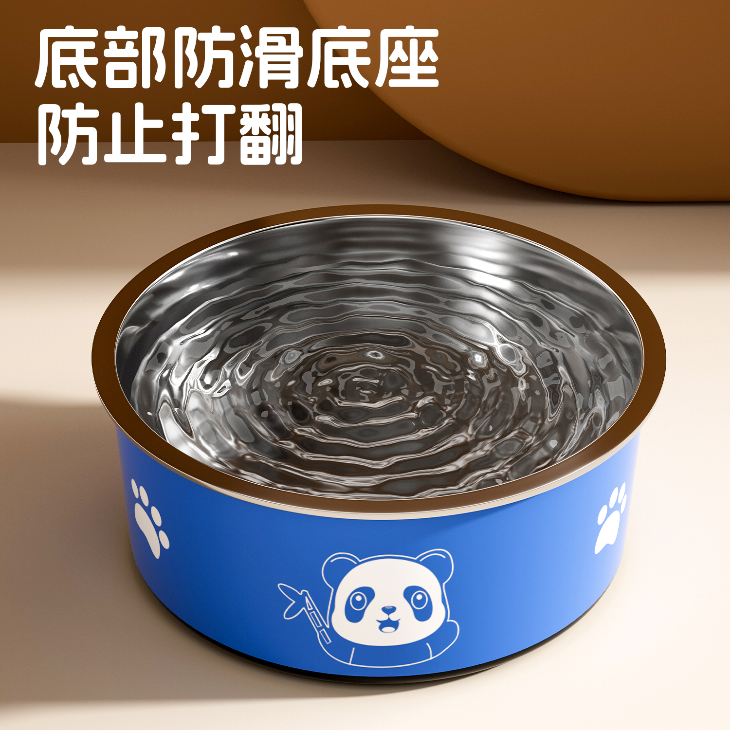 不锈钢防打翻宠物碗大容量