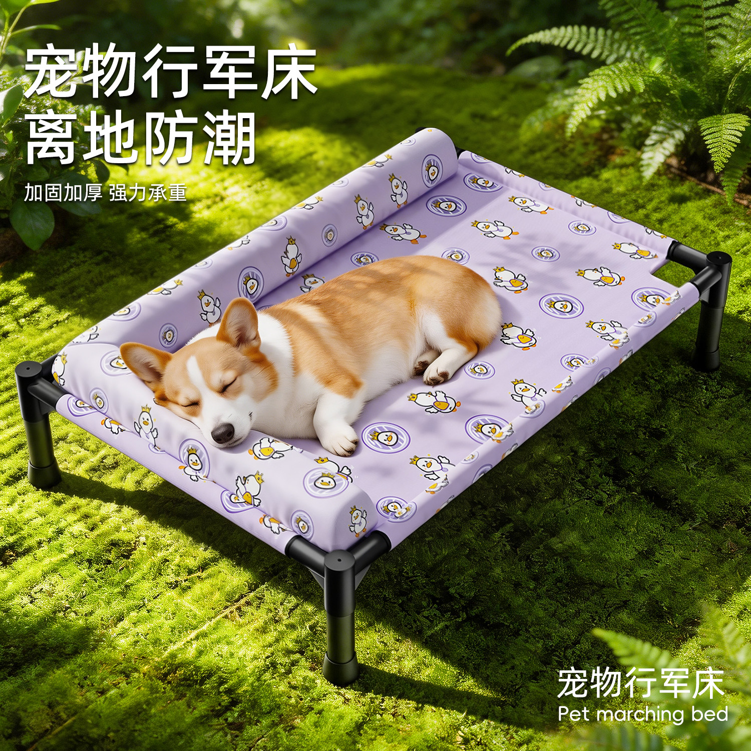新式狗窝狗狗行军床四季通用可拆洗离地防潮中小型犬夏天宠物睡床