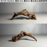 Purple teak 20-40cm arched bridge type millet fish tank driftwood landscape decoration, natural tree stump turtle drying platform small wooden piece thumbnail 8