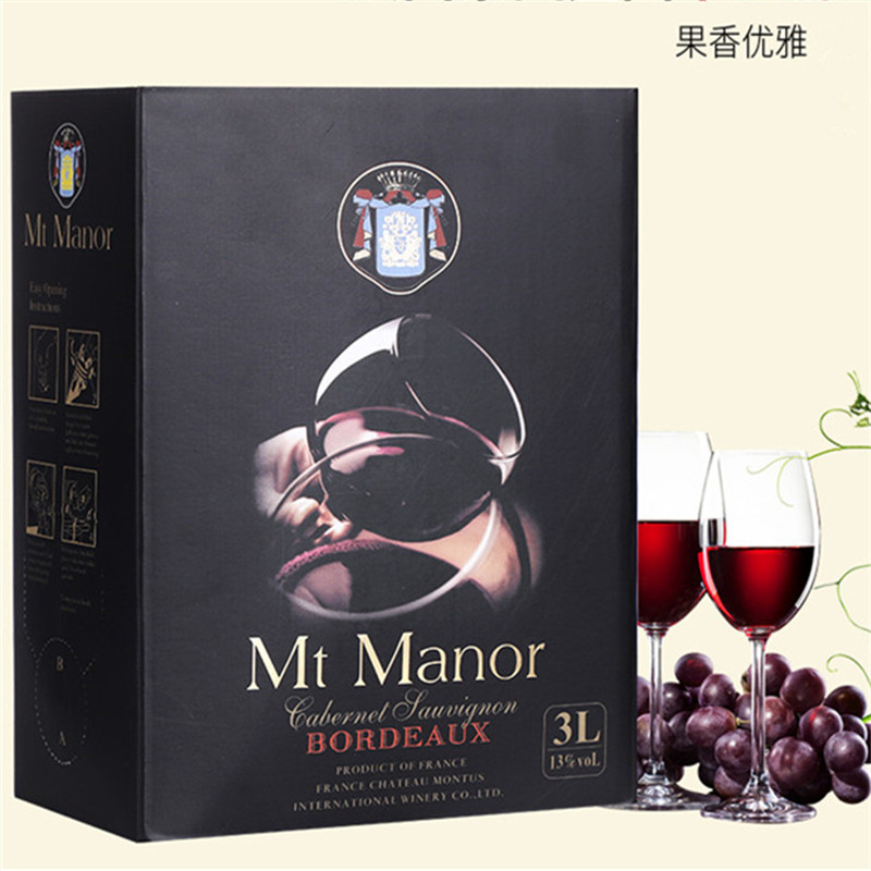 红酒  蒙图庄园干红葡萄酒 区3L约6斤盒装 婚宴 餐酒