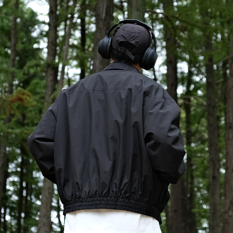 翻领男日系街头潮流基础黑色棉服教练夹克JK05常规P105加棉款P125,男装棉衣,电商A400（原B301）