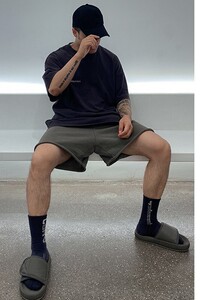 重磅卫裤毛圈五分裤 侃爷水洗做旧短裤男高街吊裆短裤潮DK70P65图片